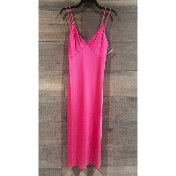 Alice + Olivia Wild pink Kiro Satin Slip dress size 2 NWOT - Picture 3 of 10